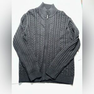 Sperry full zip cable knit wool blend sweater NWT size large